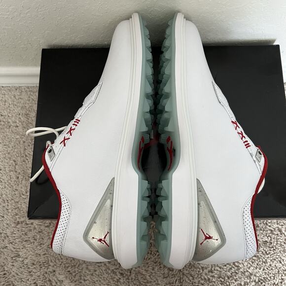 Jordan Nike Air ADG 5 White Fire Red Metallic Men's FQ6642-101 Size 10.5 New - Picture 7 of 9